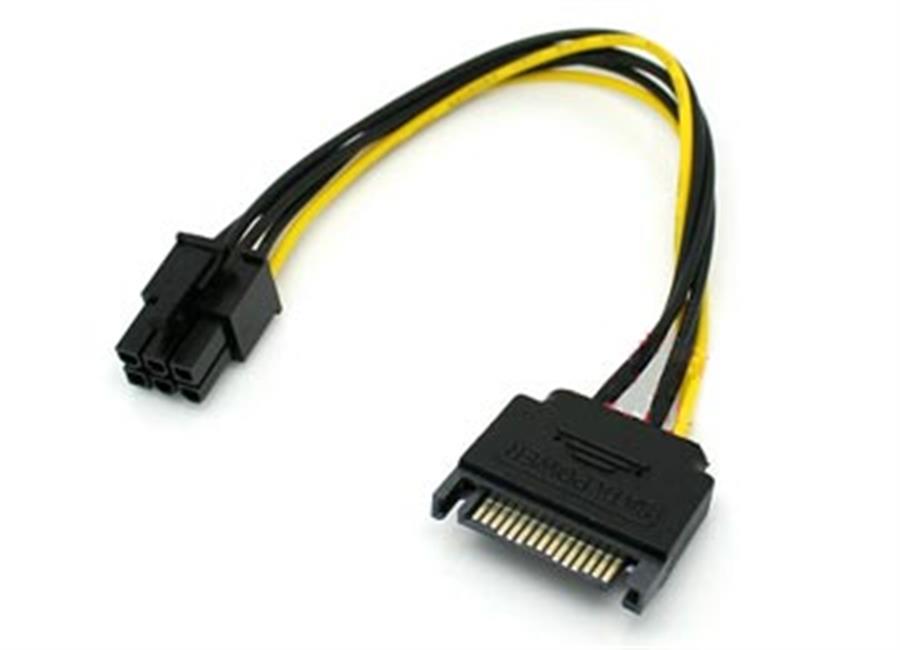 CABLE DE FUENTE ADAPTADOR SATA A 6 PINES PCI-E PLACAS DE VIDEO