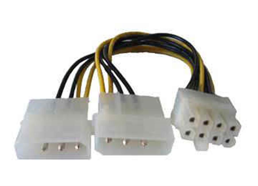 CABLE DE FUENTE ADAPTADOR 2 MOLEX M A 8 PINES PARA PLACAS DE VIDEO PCI-E