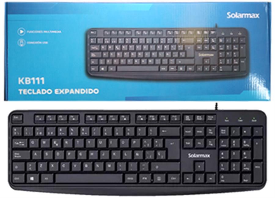 TECLADO SOLARMAX KB111 USB CABLE 1.2MTS MULTIMEDIA NEGRO