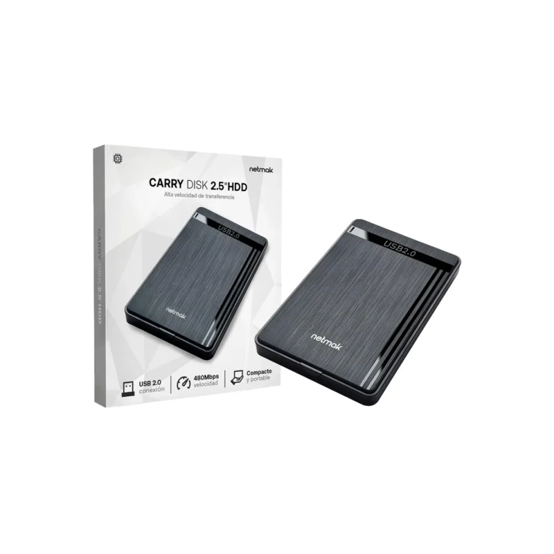 ID1001-CARRY DISK 2.5 SATA USB 3.0 NETMAK NM-CASE-3 CAJA PLASTICA – INCLUYE CABLE MICROUSB 3.0 CARRY DISK 2.5 SATA USB 3.0 NETMAK NM-CASE-3 CAJA PLASTICA - INCLUYE CABLE MICROUSB 3.0