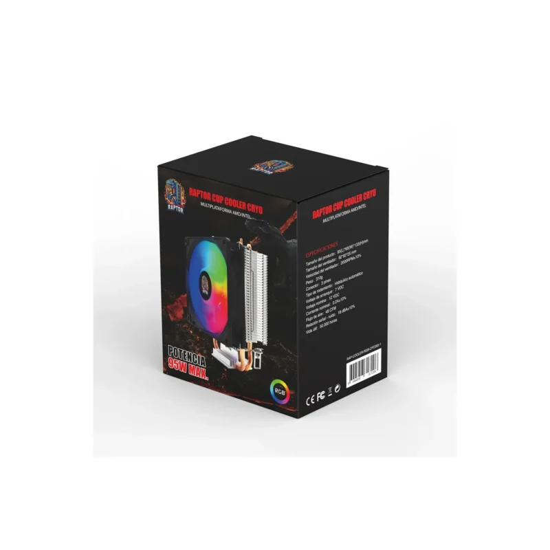 Cpu Cooler Raptor Cryo Rgb Potencia Max 95W P/Amd/Intel