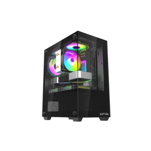 Gabinete Raptor Nova Prime TG x2 Mid-Tower RGB Fan x3 Black