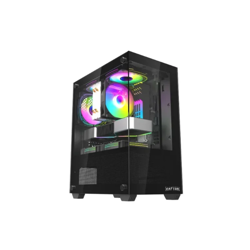 ID1034-Gabinete Raptor Nova Prime TG x2 Mid-Tower RGB Fan x3 Black-1 Gabinete Raptor Nova Prime TG x2 Mid-Tower RGB Fan x3 Black