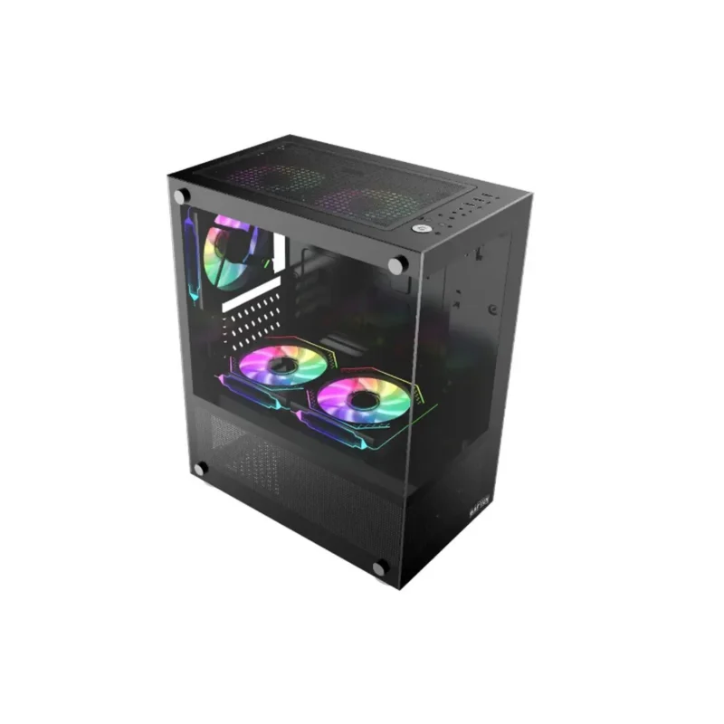 ID1034-Gabinete Raptor Nova Prime TG x2 Mid-Tower RGB Fan x3 Black-2 Gabinete Raptor Nova Prime TG x2 Mid-Tower RGB Fan x3 Black