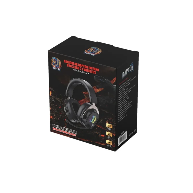 Auricular Raptor Inferno PRO X 7.1 Wireless c/Dongle Negro